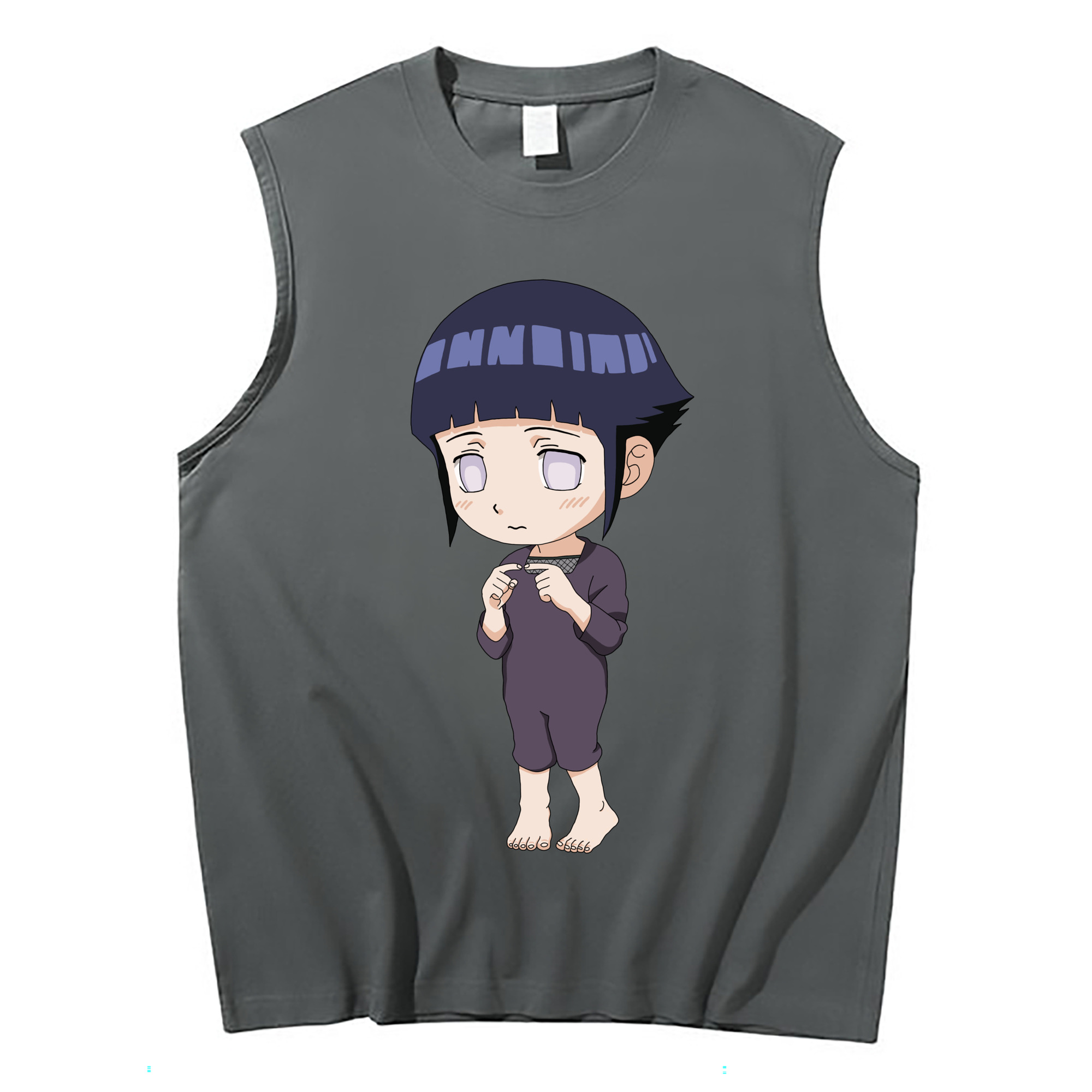 （画像用） NARUTO -ナルト- 日向ヒナタ Hyūga Hinata コットン100％タンクトップ（フロントプリント）